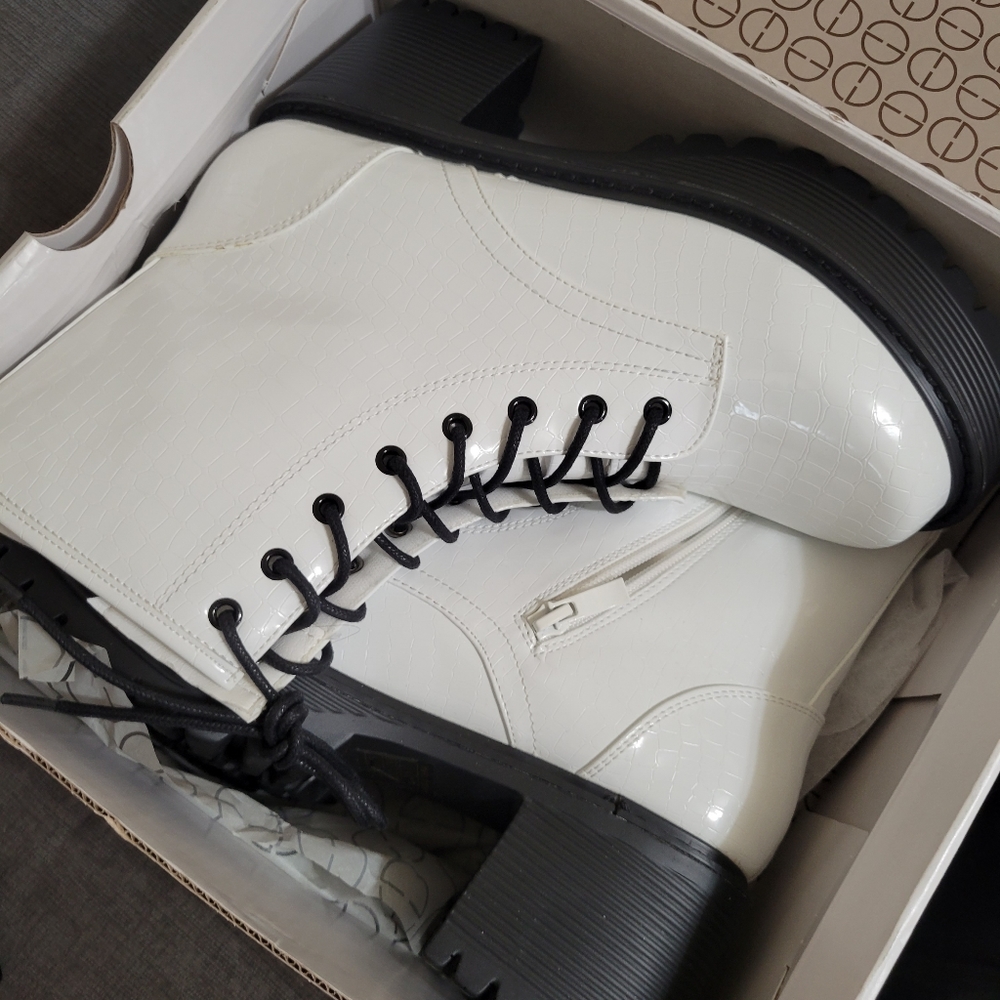 Heeled White Boots
